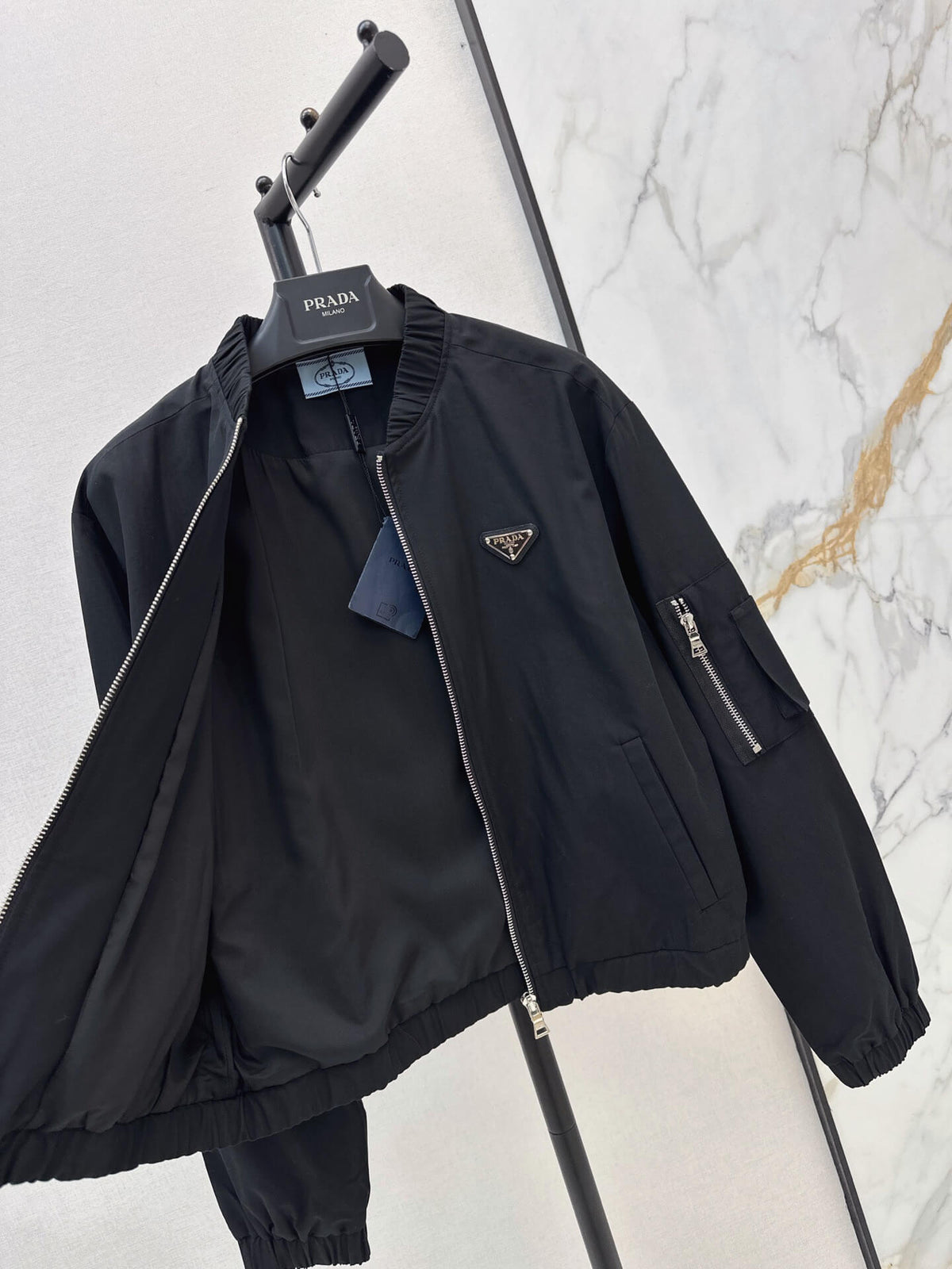 Rib Collar Cargo Pocket Casual Jacket