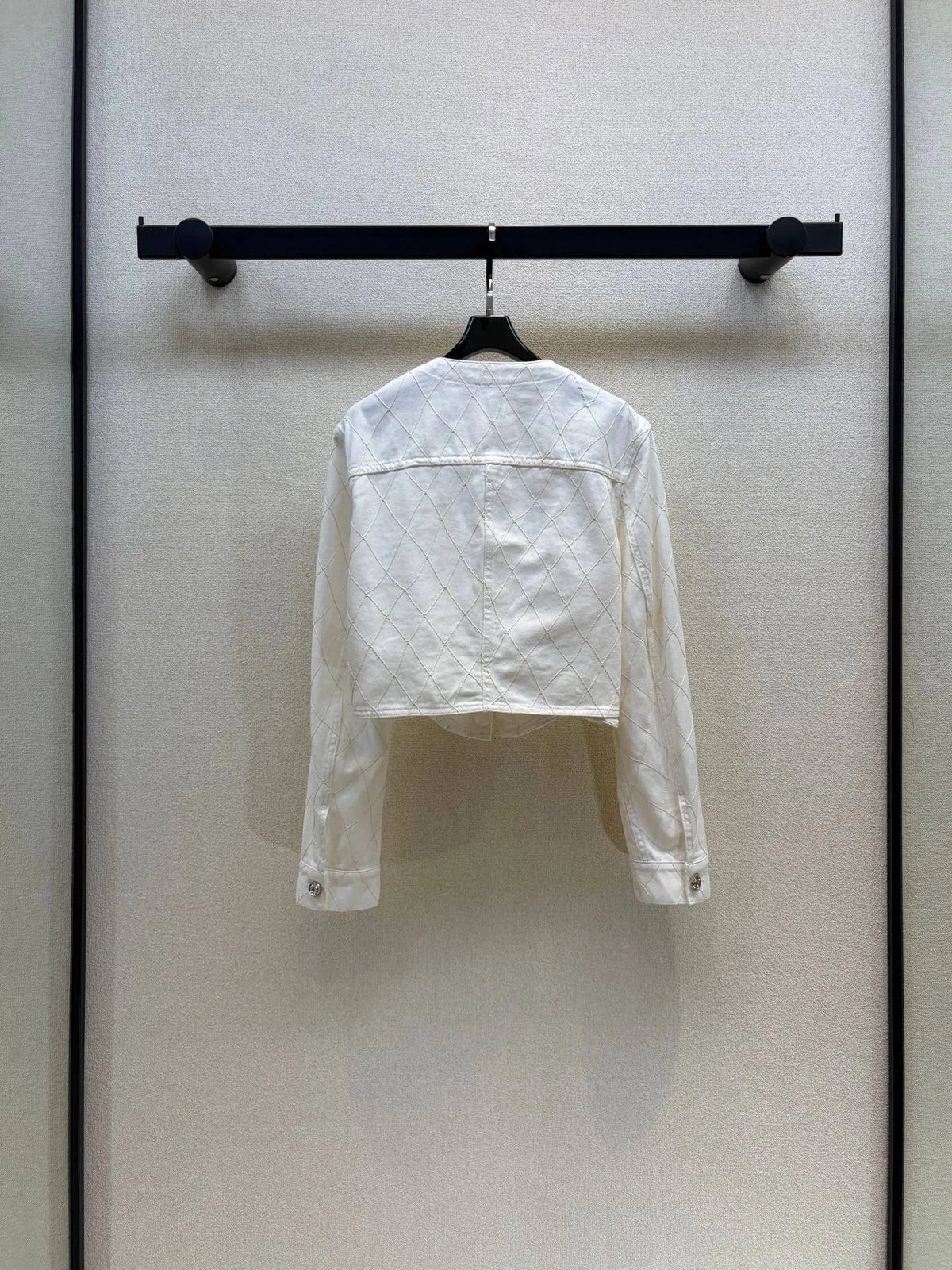 Diamond Stitch Cropped Jacket