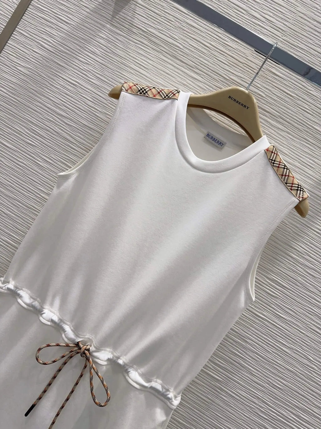 Plaid Patch Sleeveless Sweat Dress