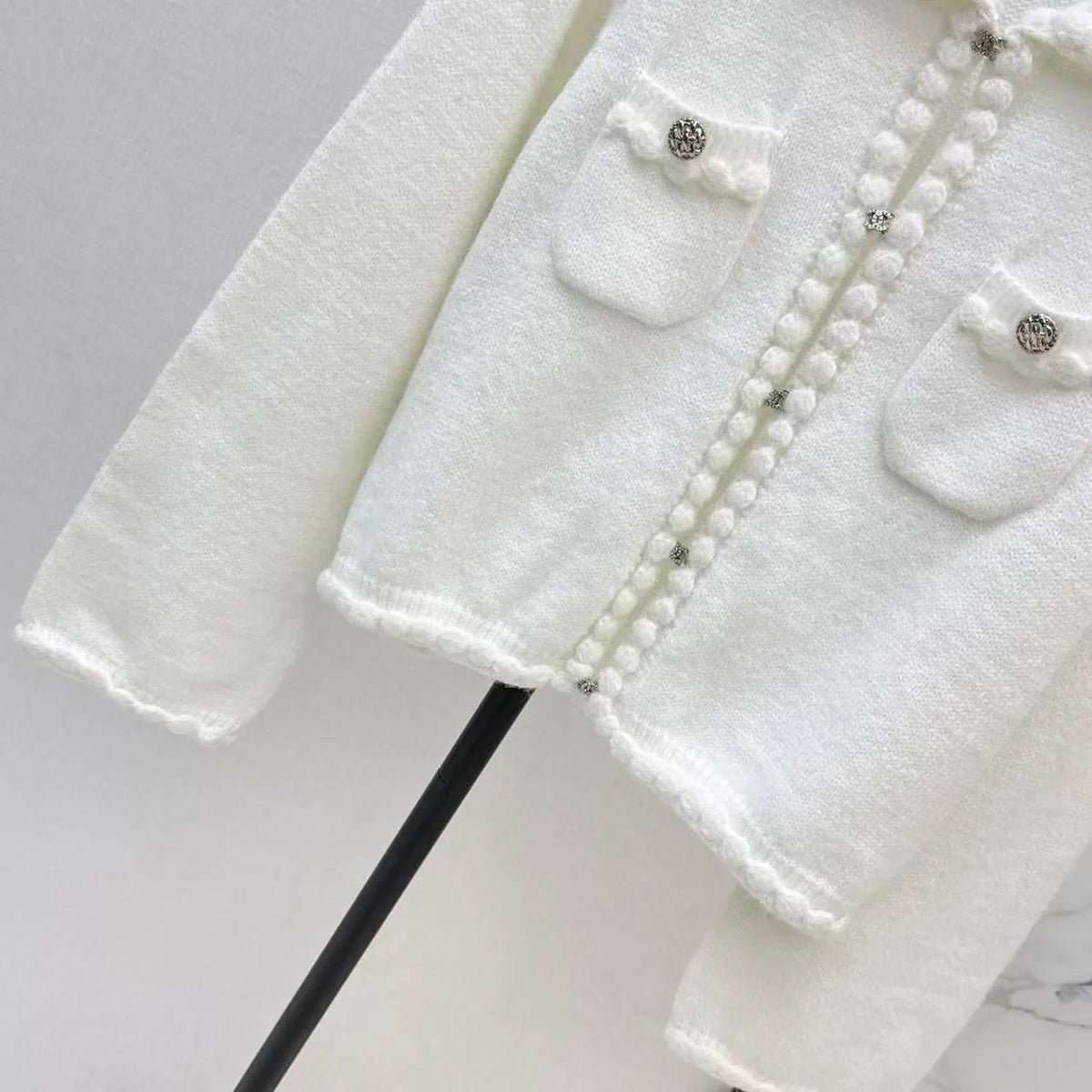 Elegant Collared Knit Cardigan