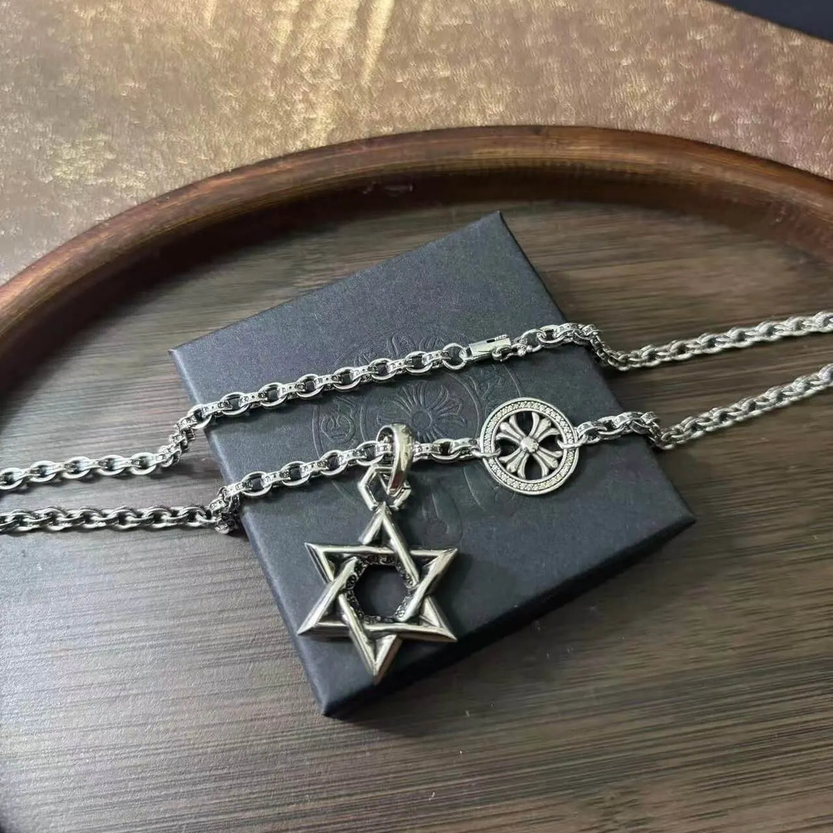 Street Style Hexagram Design Necklace