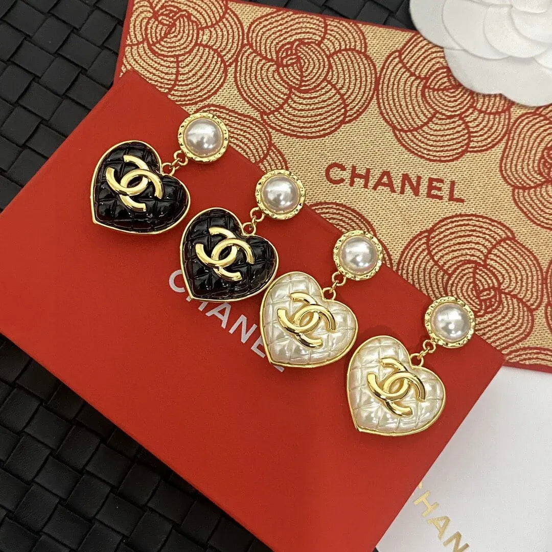Heart-Shaped Pearl Earrings