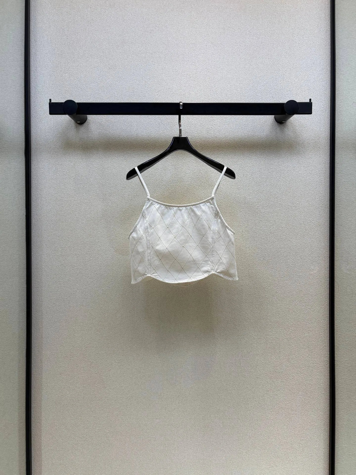 Diamond Stitch Crop Cami Top