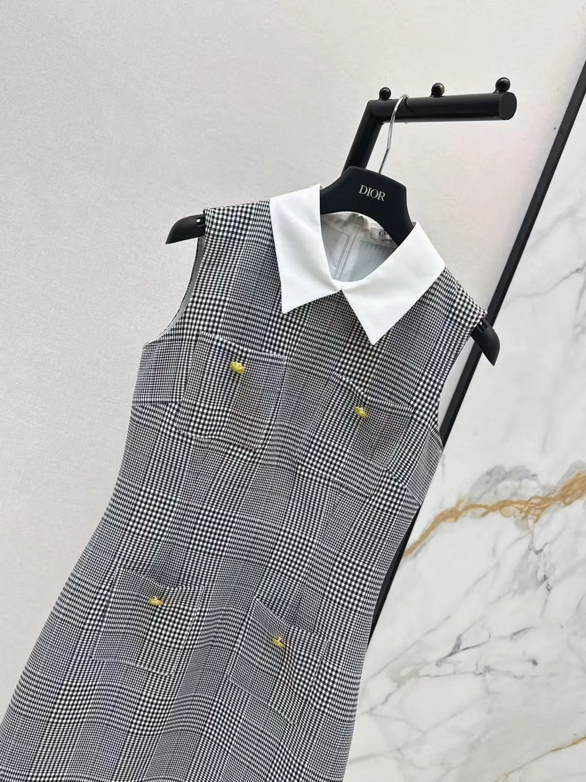 Collared Plaid Tank Dress