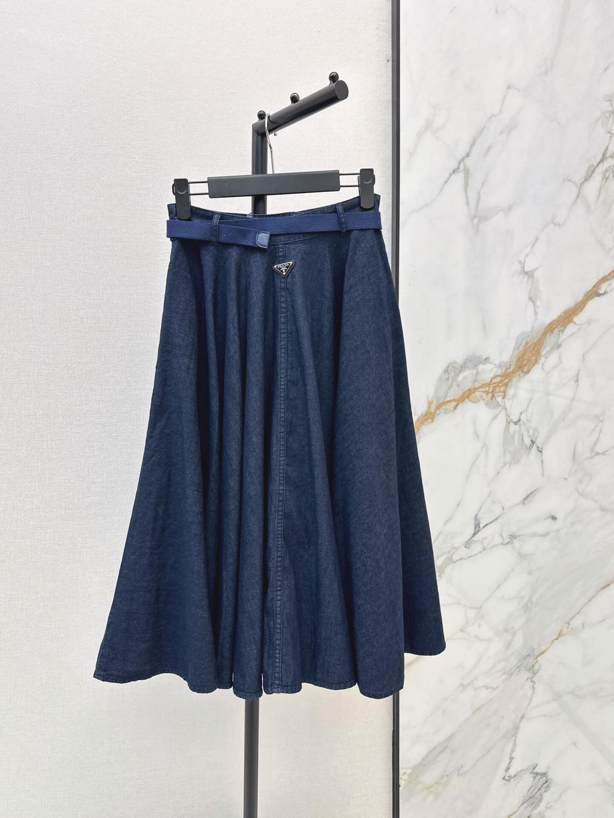 High Waist Denim Umbrella Skirt