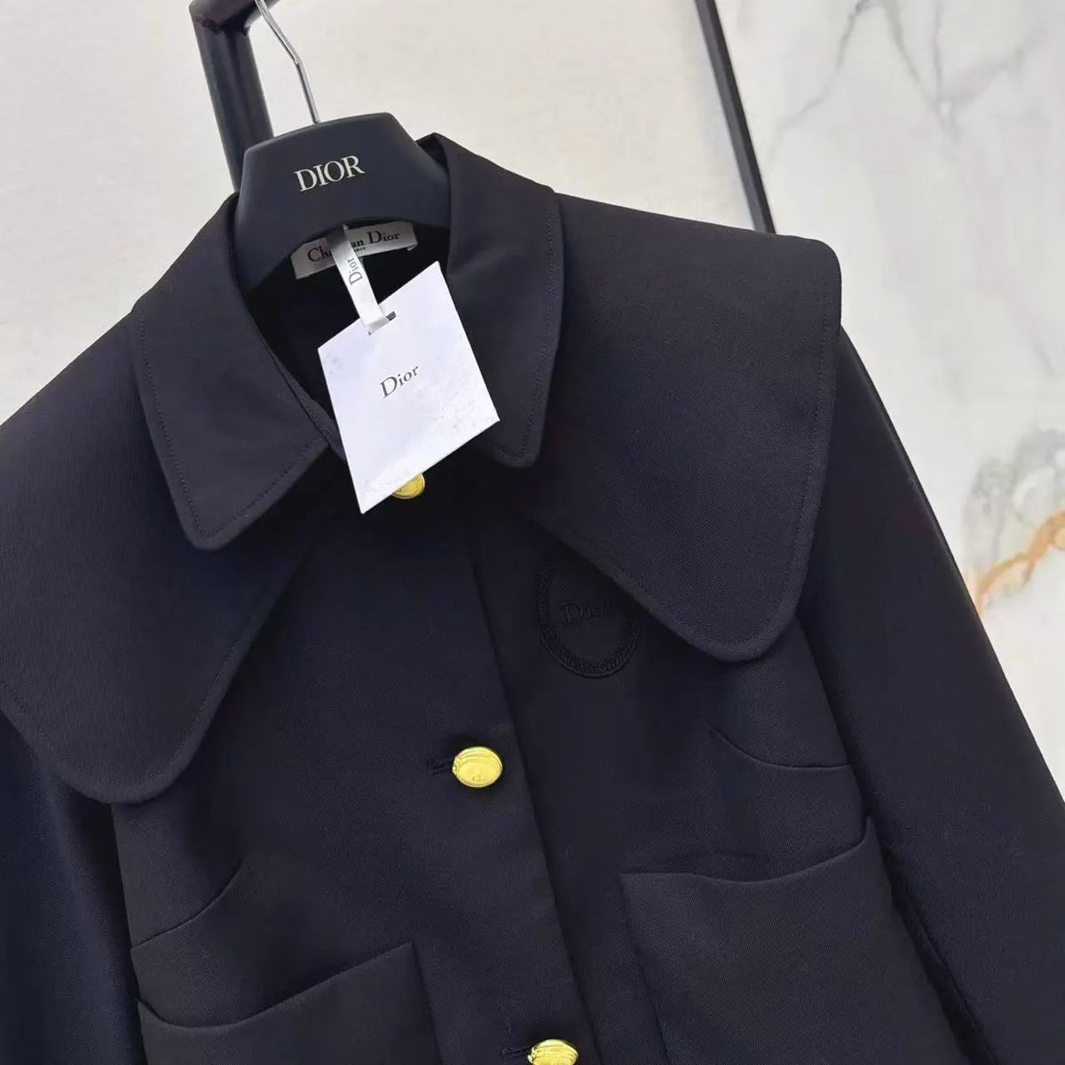 Nautical Collared Cropped Jacket