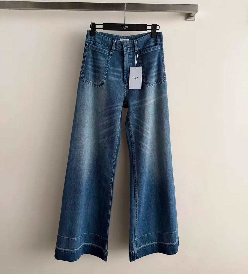 Vintage Washed Flare Jeans