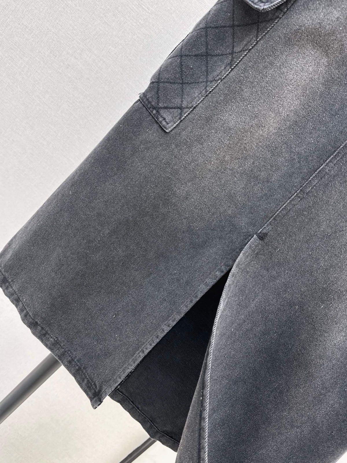 Cargo Denim Midi Skirt