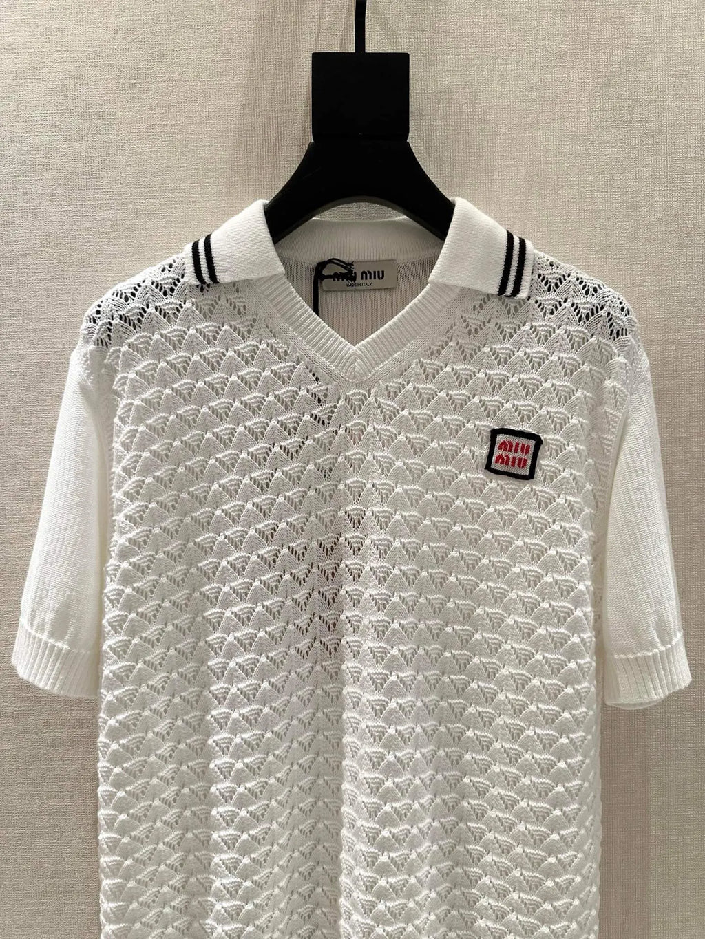 Preppy Collared Hollow Knit Top