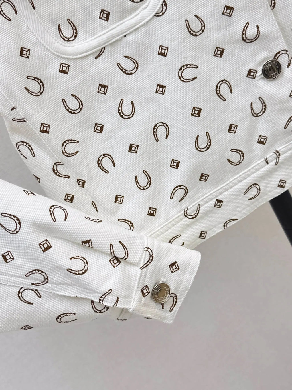 Button Front Printed Crop Jacket