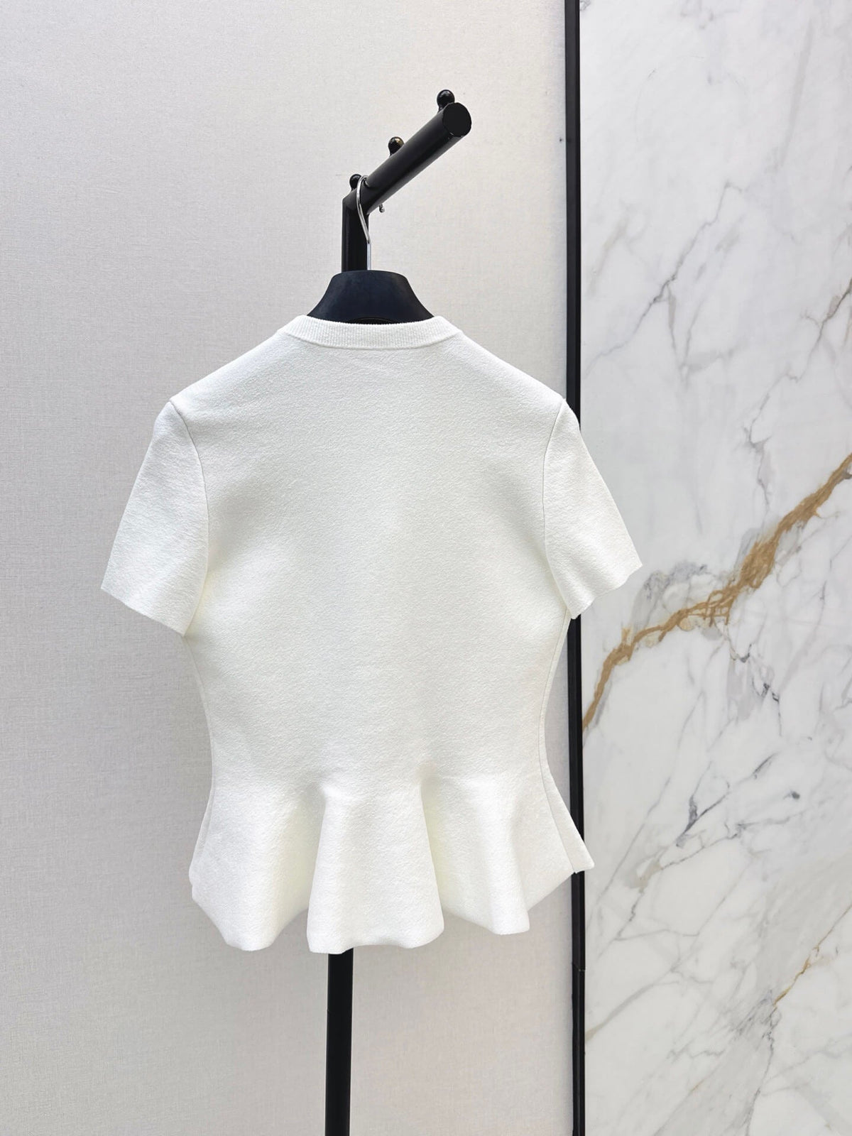 Metal Buckle Peplum Top