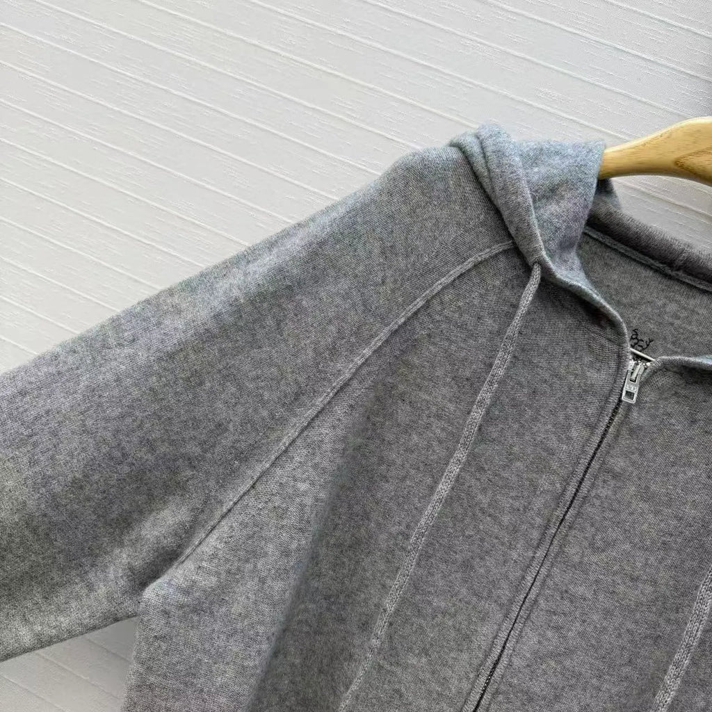 Cashmere Embroidered Hooded Jacket