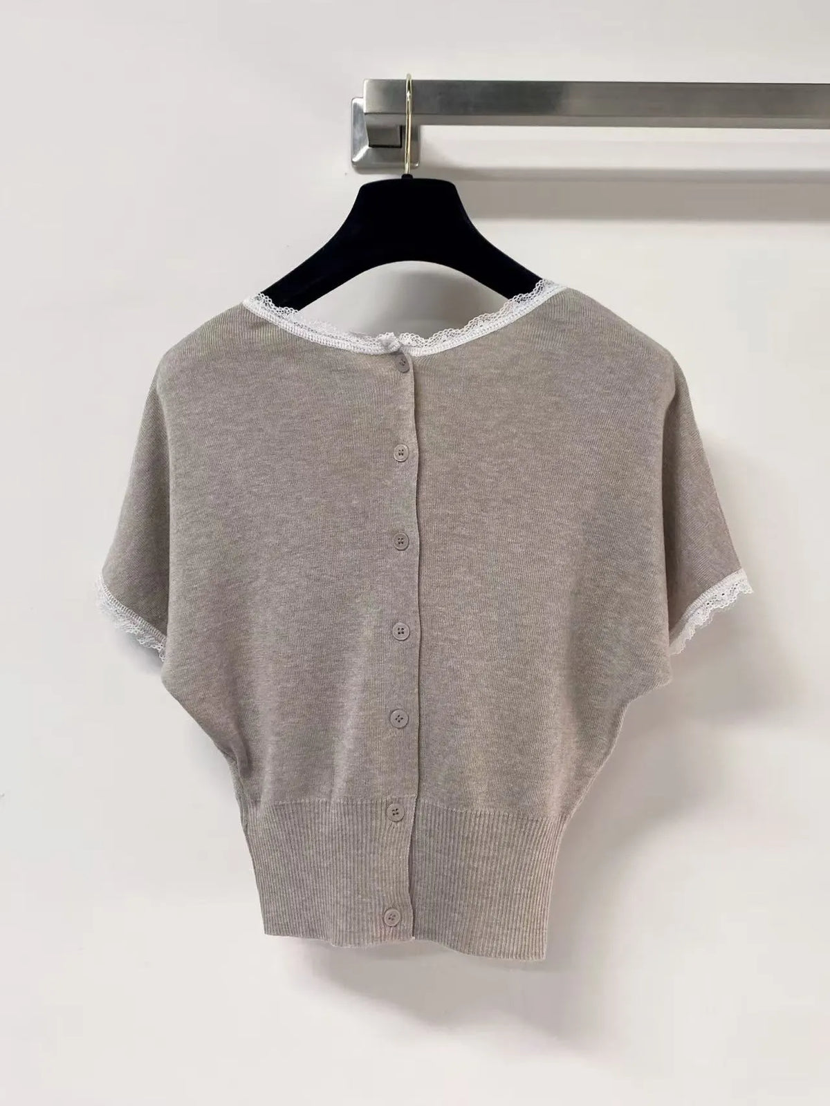 Minimalist Lace Trim Top