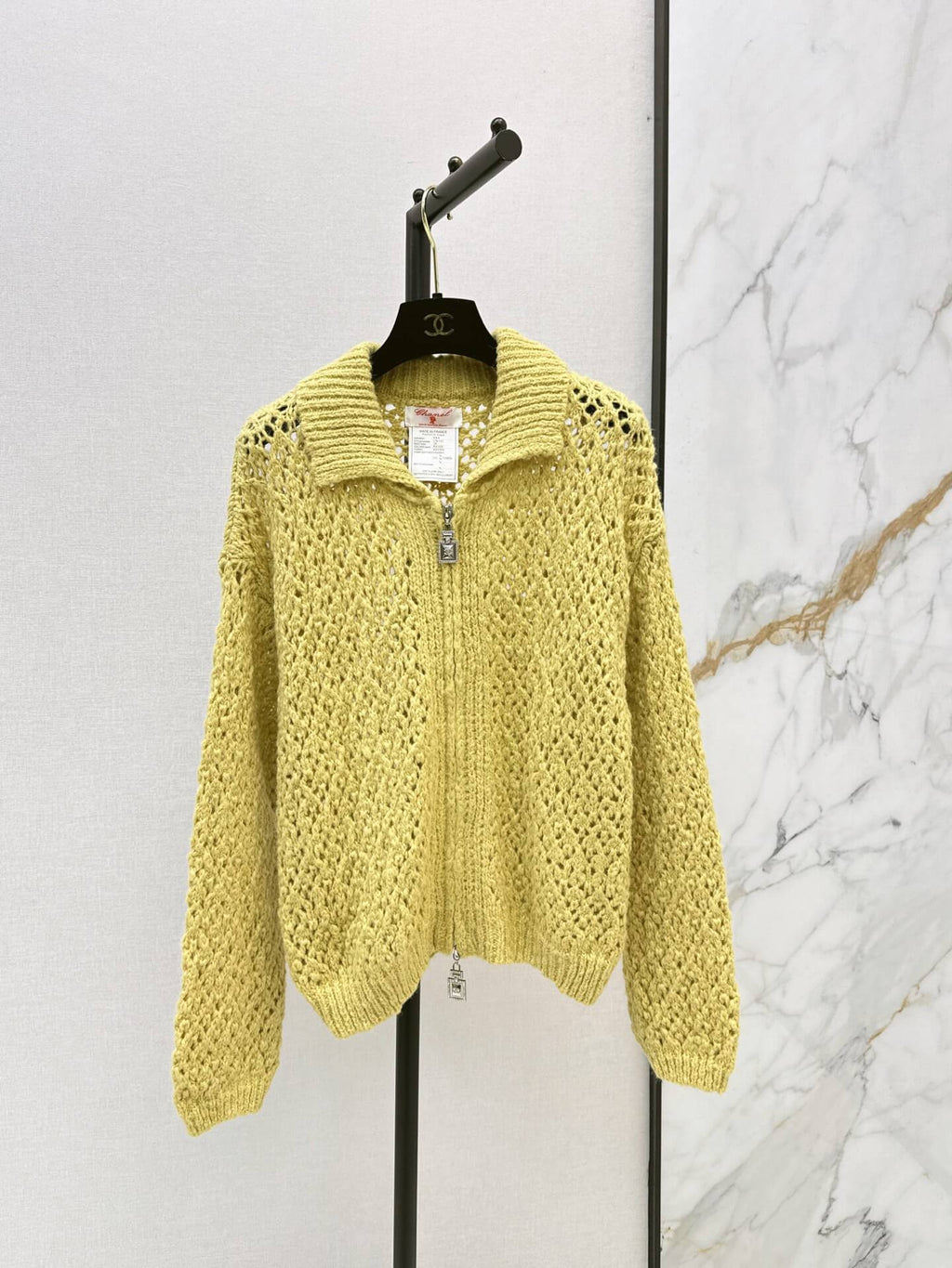 Chunky Mesh Knit Cardigan