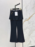 Fake Two-Piece Skirt Flare Pants