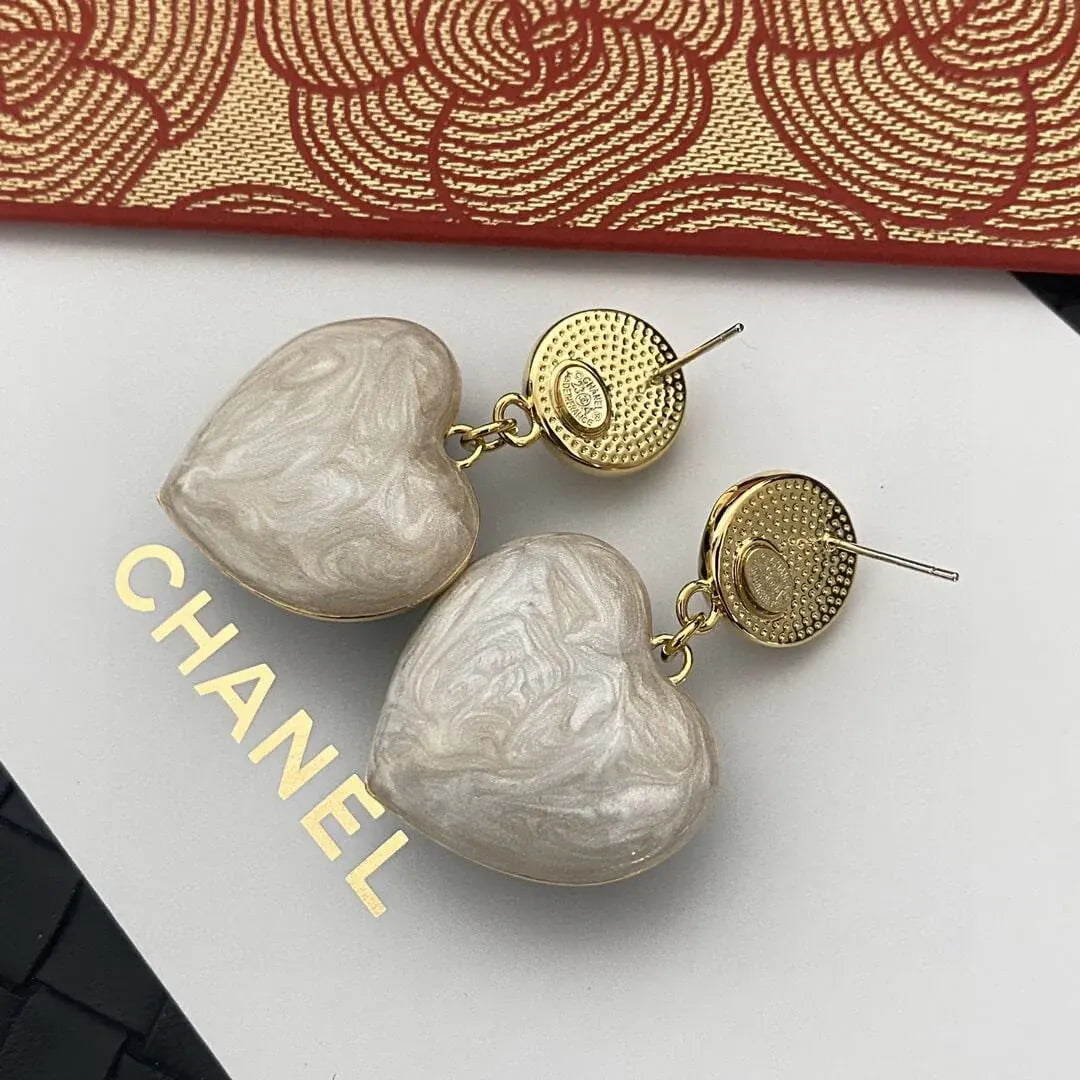 Heart-Shaped Pearl Earrings