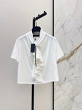 Layered Frill Elegant Short Sleeve Shirt