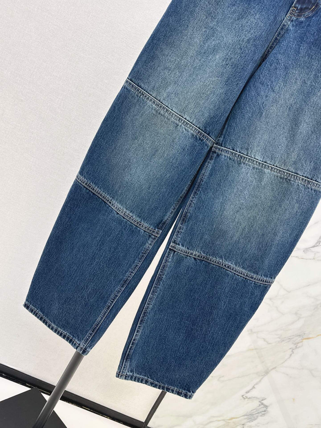 Segmented Baggy Denim Pants