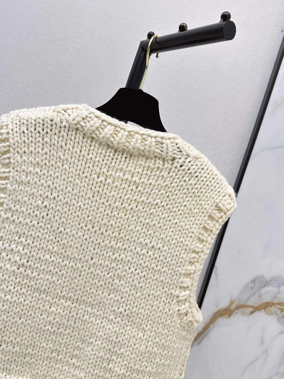 Argyle Chunky Knit Vest Cardigan