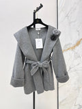 Heather Gray Shawl Collar Wrap Coat