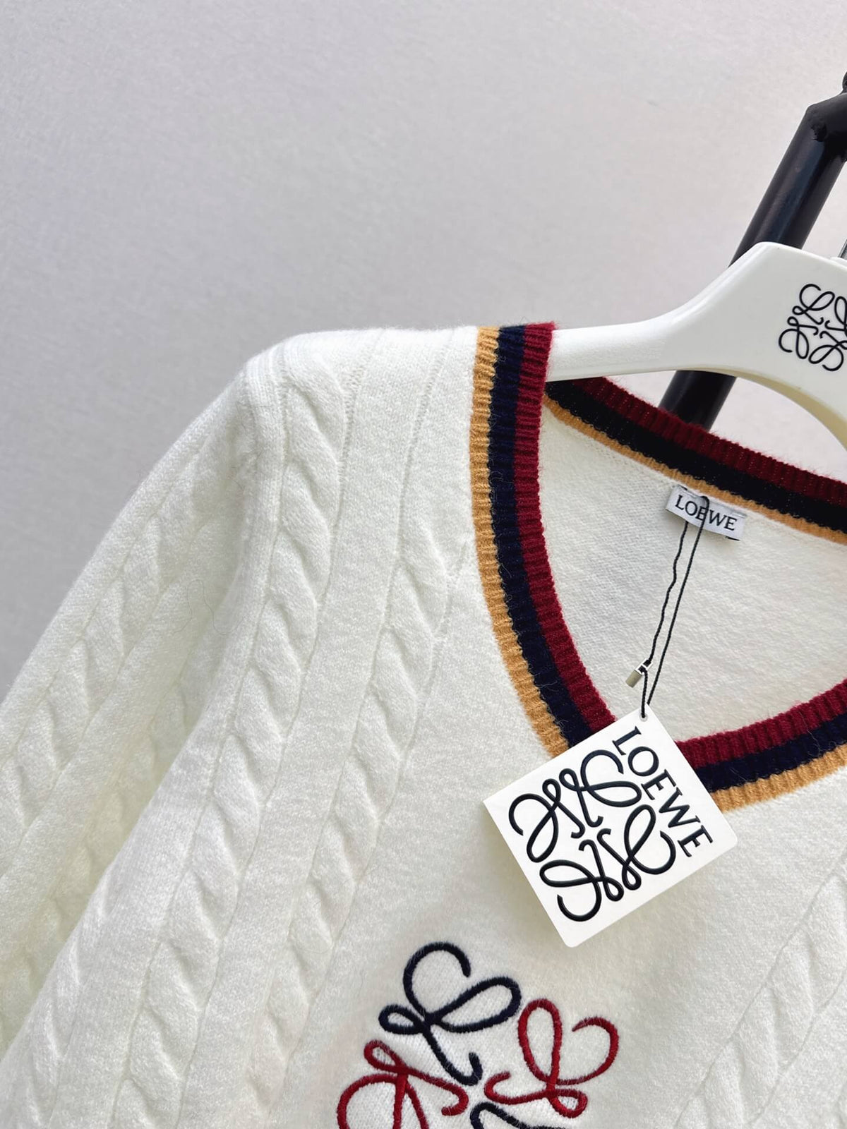 V-neck Cable Knit Sweater