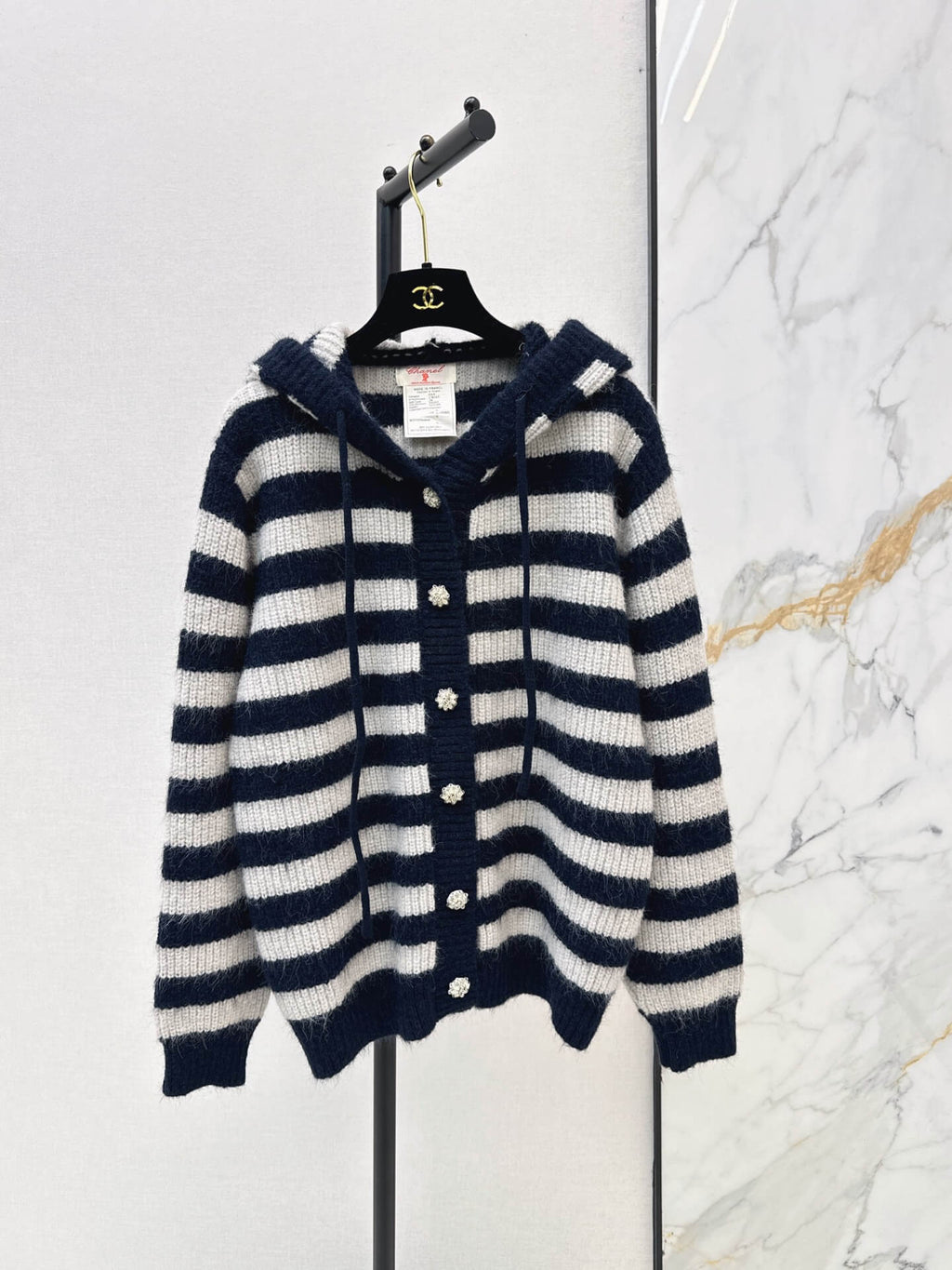 Stripe Button Knit Jacket