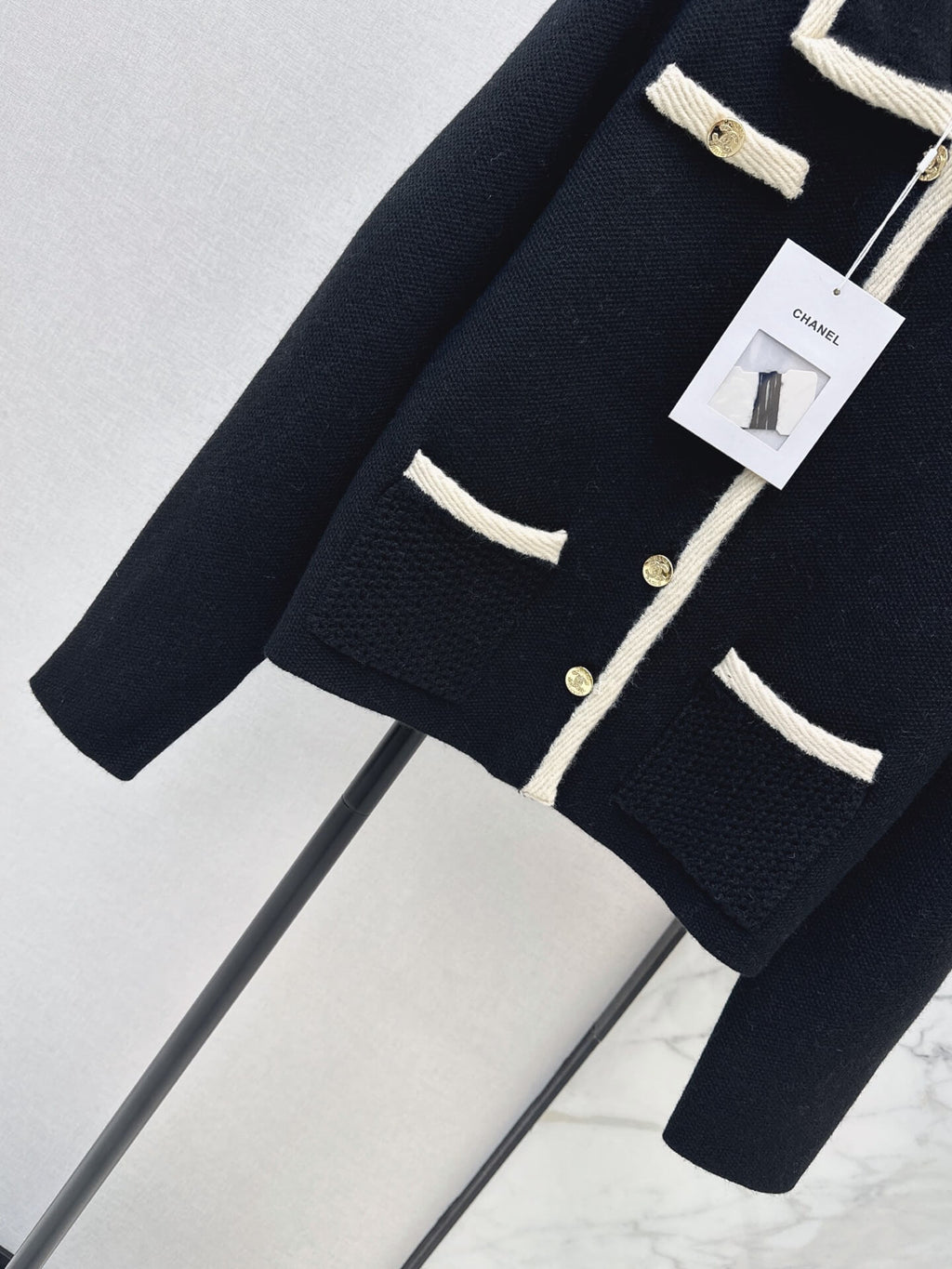 Contrast Collar Tweed Jacket