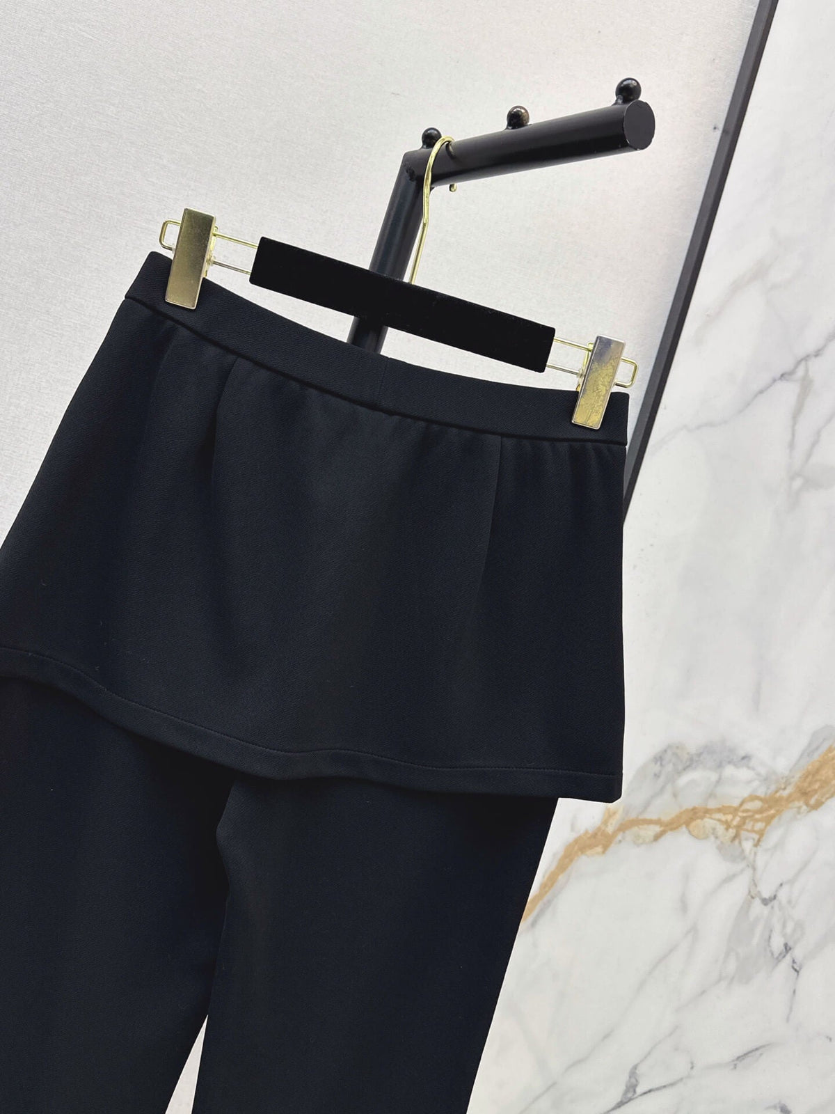 Fake Two-Piece Skirt Flare Pants