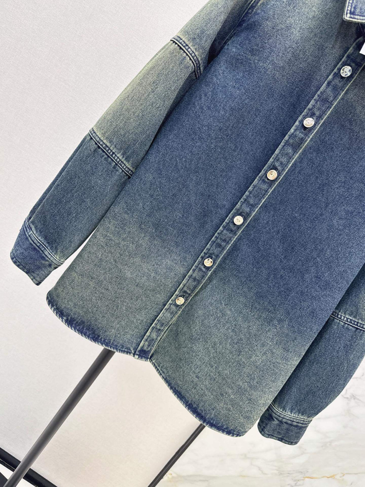 Distressed Panel Denim Jacket
