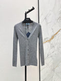 V Neck Button Knit Cardigan