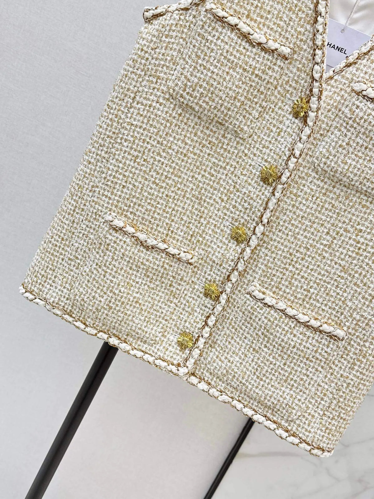 Apricot Textured Tweed Vest