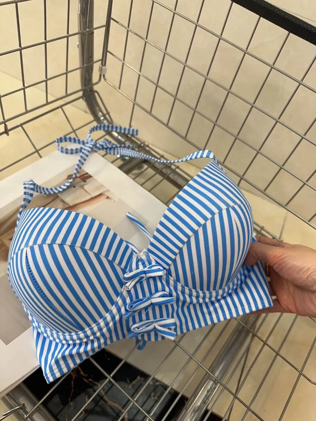 Bow Striped Swimsuit
