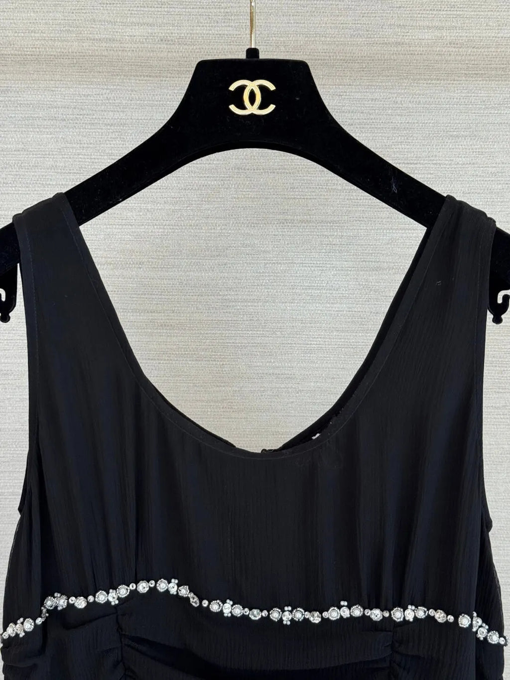Rhinestone Ruched Tiered Dress