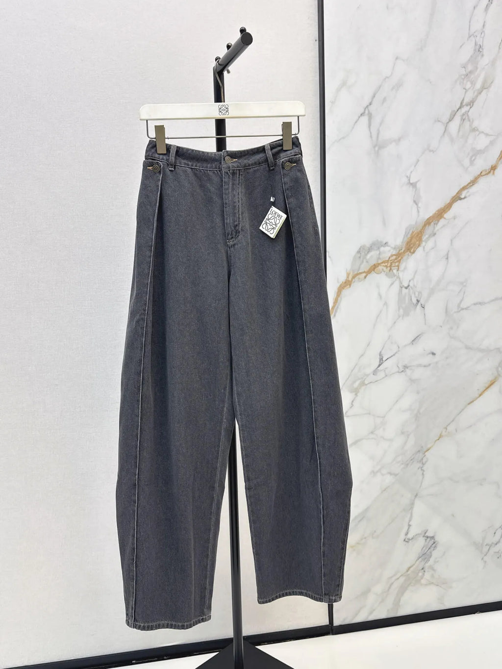 Logo Cropped Shirt Wide Leg Denim Set