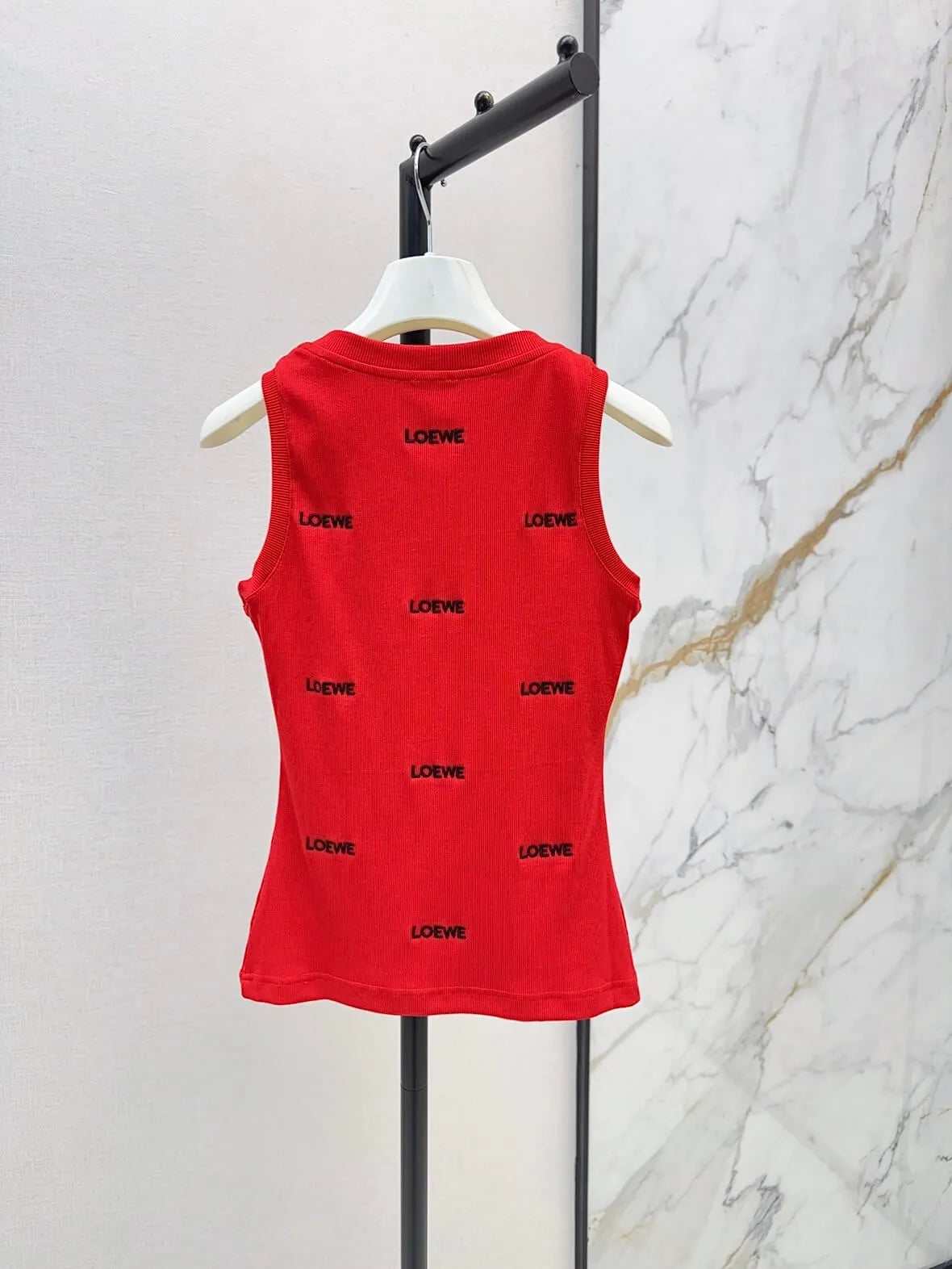 Multi Logo Fitted Rib Knit Vest