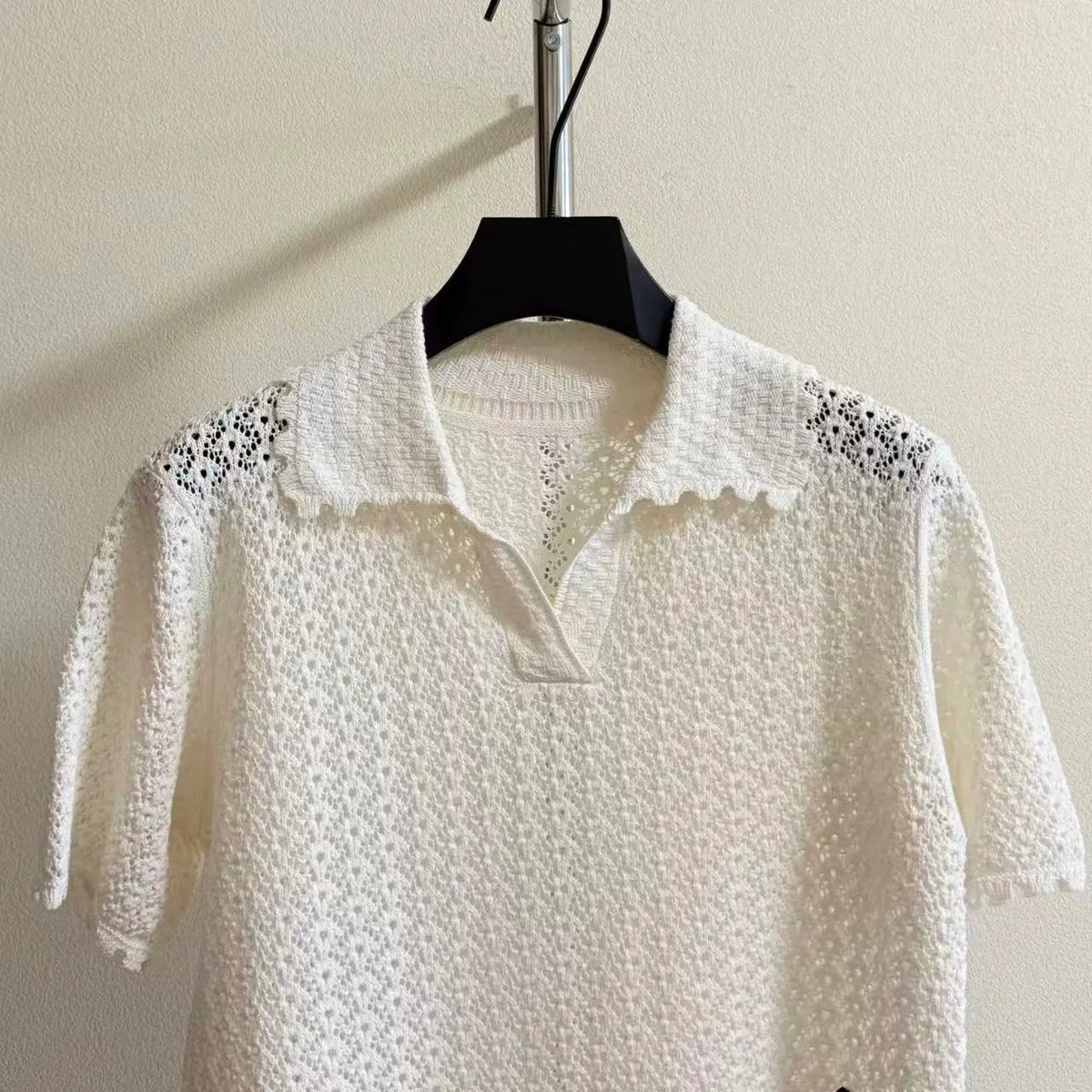 Blend Openwork Knit Top