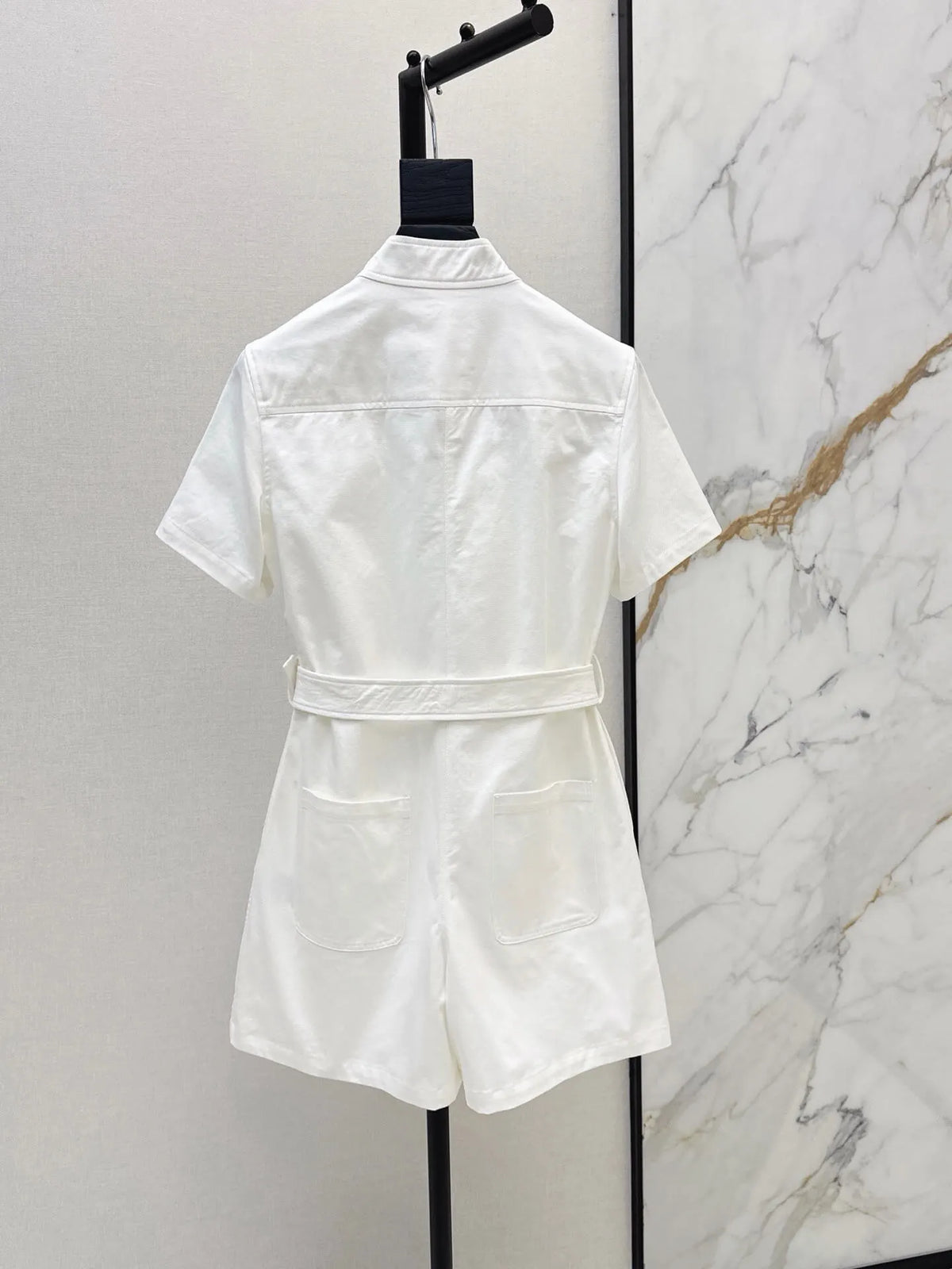 Belted Zipper Casual Jumpsuit