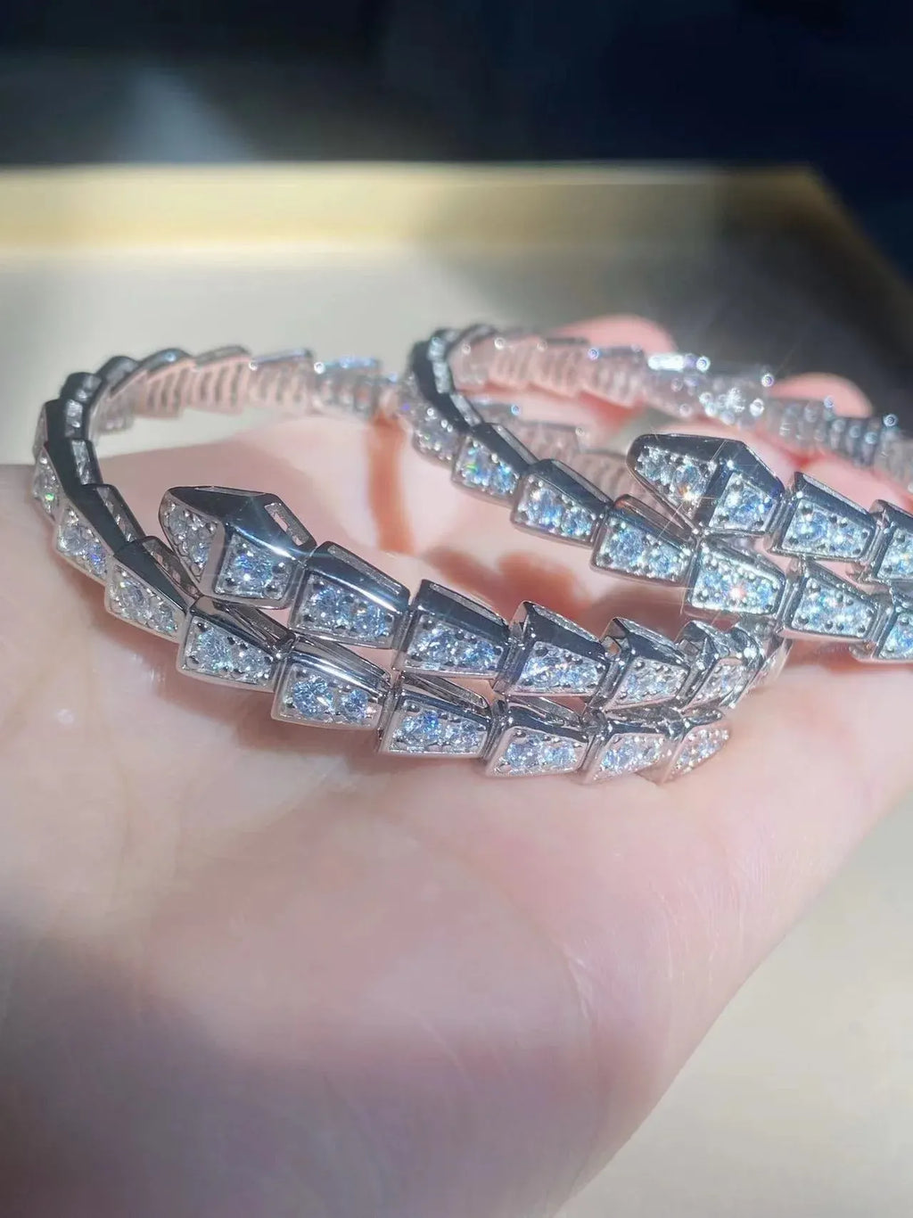 Snake Bone Full Diamond Bracelet
