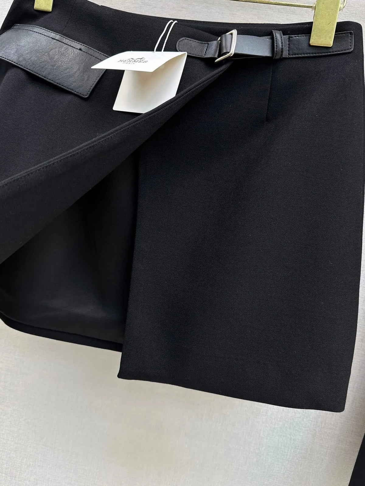 Black Stand Collar Jacket Skort Set