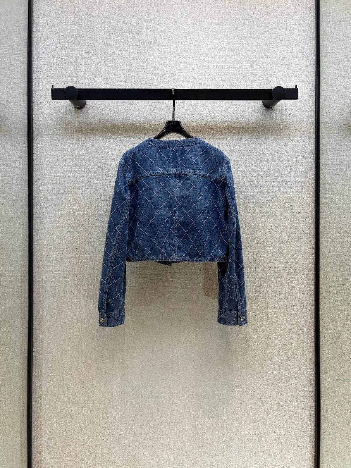 Diamond Stitch Cropped Jacket