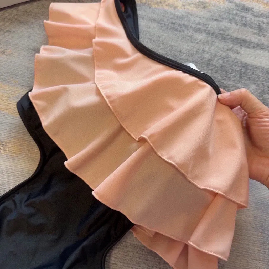 One-Shoulder Lace Swimsuit