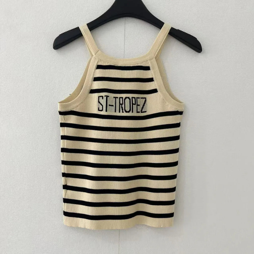 Rhinestone Stripe Detail Vest